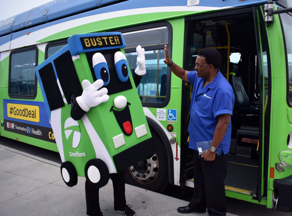 Buster and coach driver