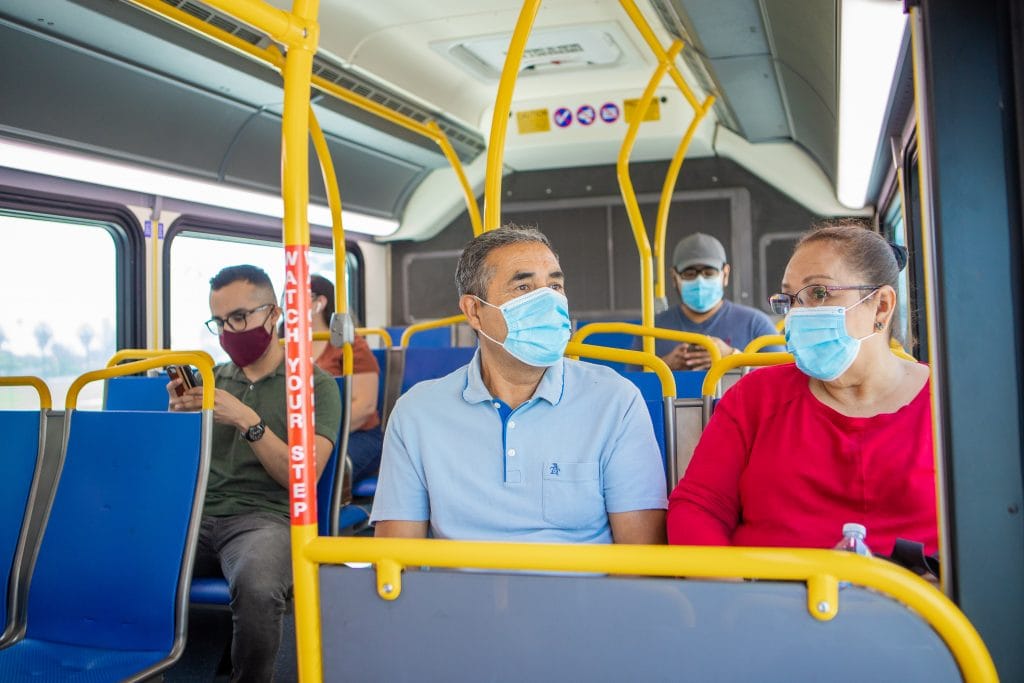 Passengers onboard the bus